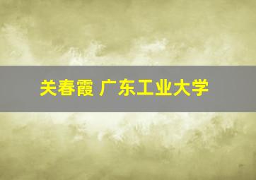 关春霞 广东工业大学